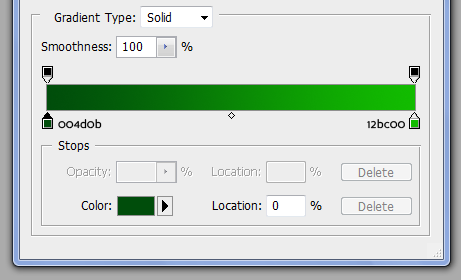 Gradient settings