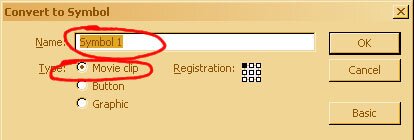 The dialogue box: type in a name and press 'OK'